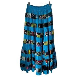 Native Wear Design Vintage Patchwork Boho Maxi Skirt SZ S